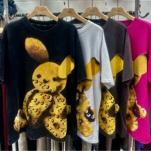 Kids Graphic T-Shirt Set - Black, White, Pink, Brown